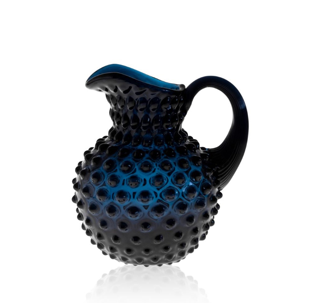 Royal Blue Crystal Hobnail Jug Large