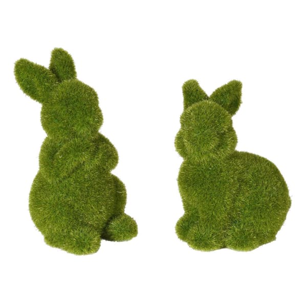 Pair flocked Green Bunnies