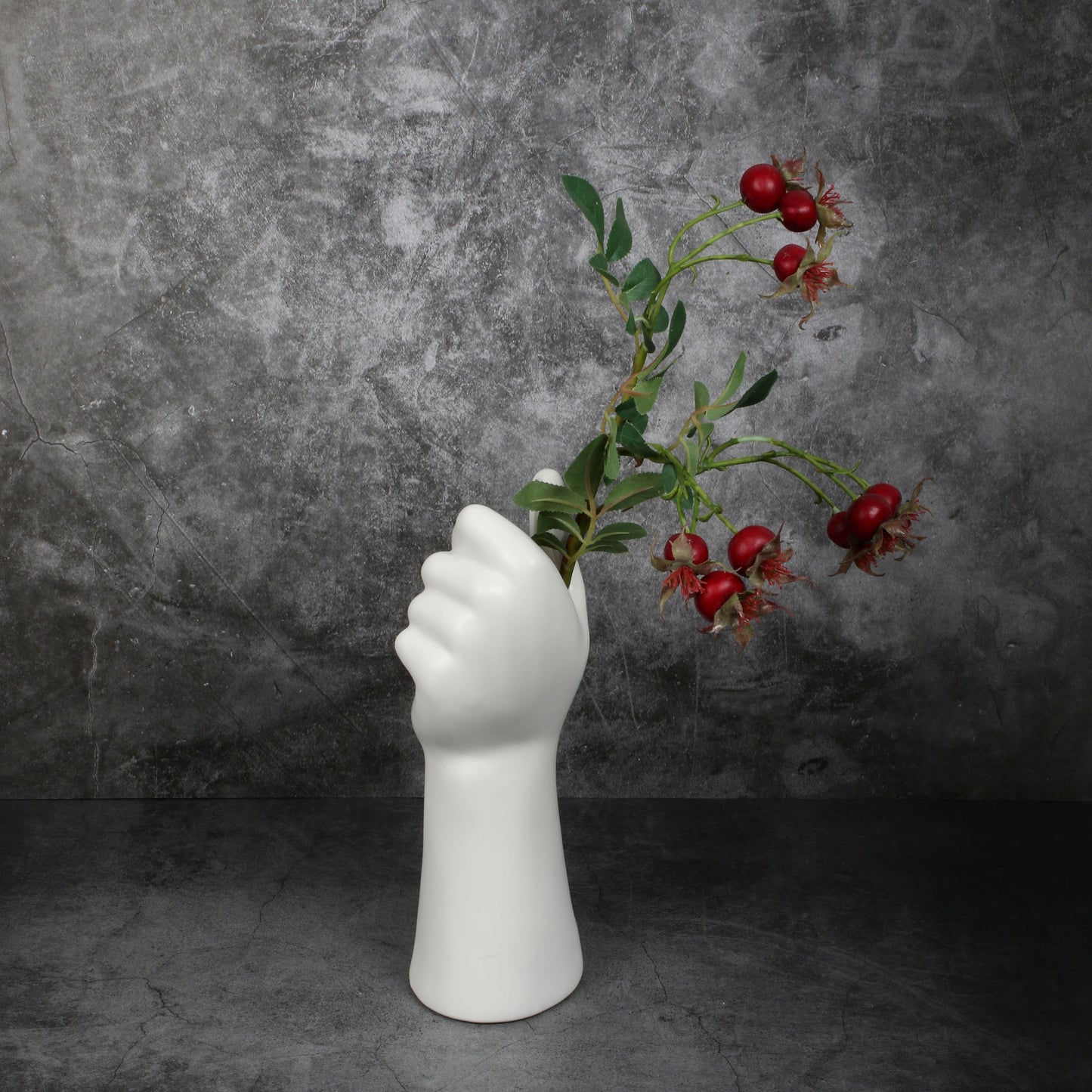White Hand Vase