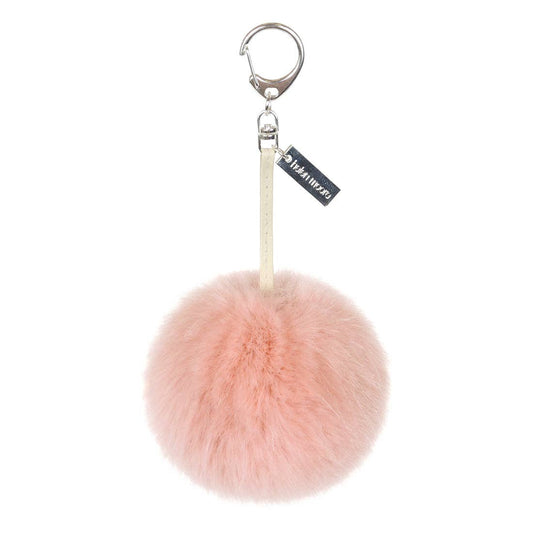 Luxury Pom Pom Keyring Charm - Dusky Pink
