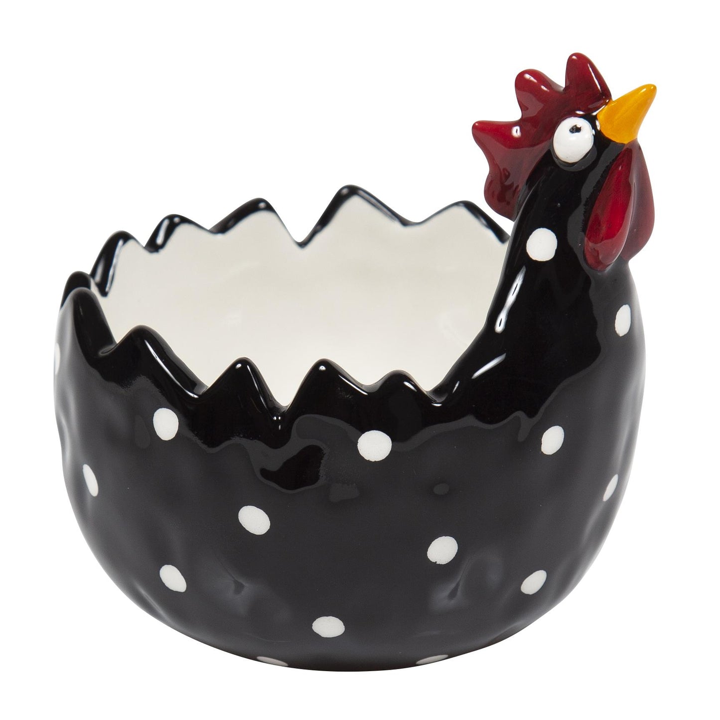 Hen Serving Bowl - Black & White