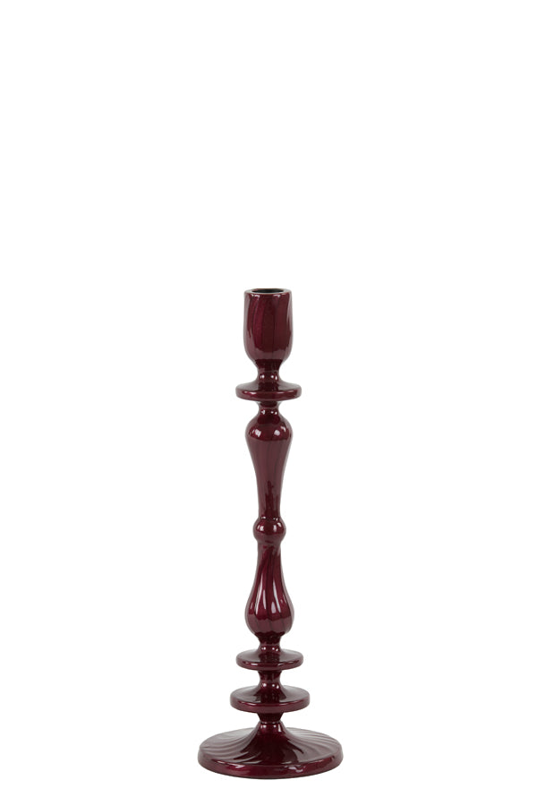 Metallic Burgundy Candle Holder