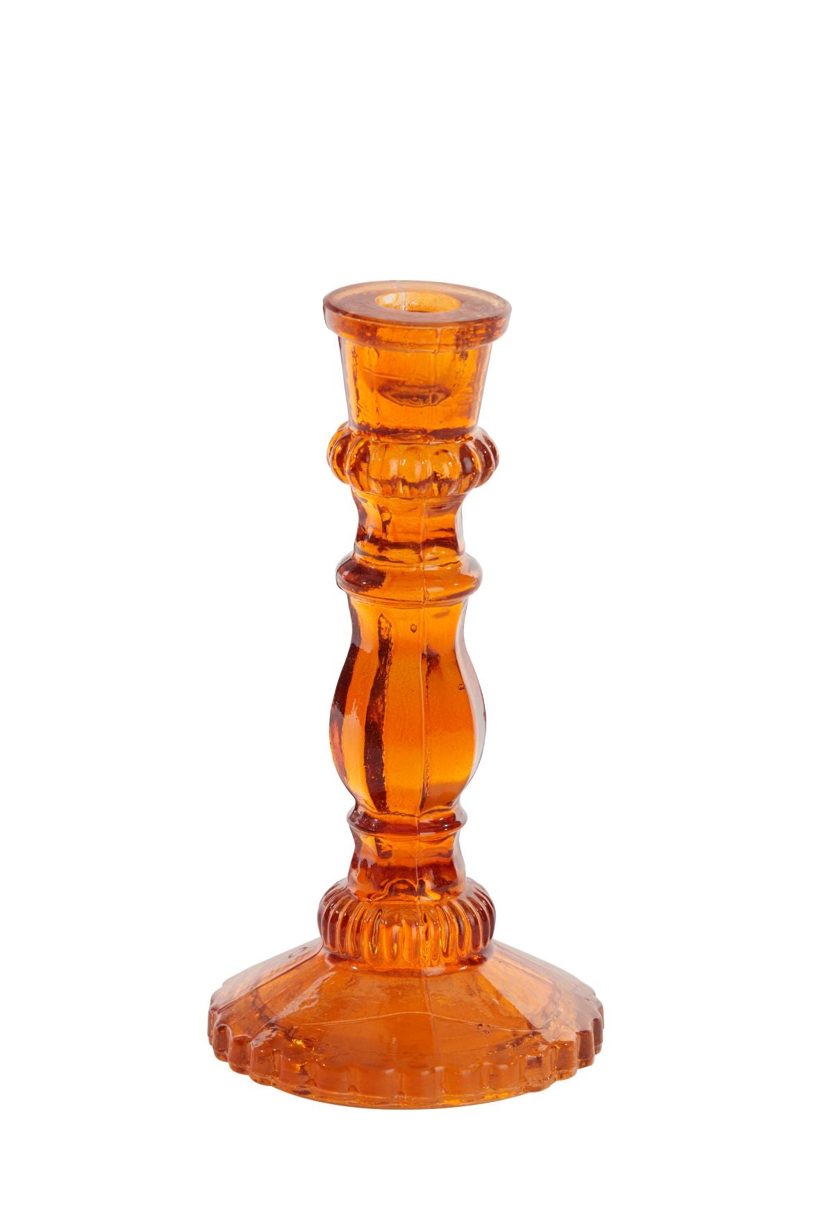 Orange Glass Candle Holder