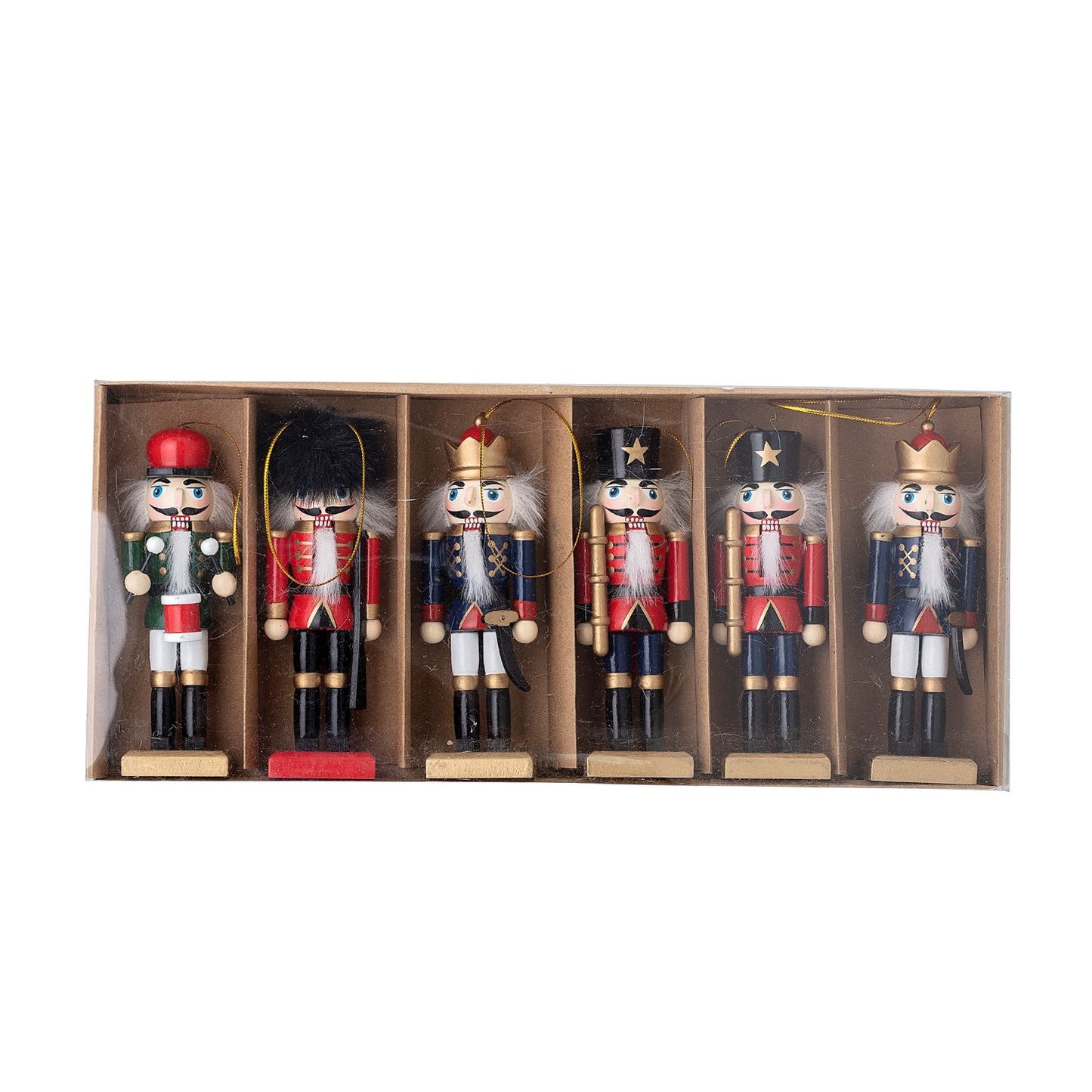 Red Nutcracker Ornament Set S/6
