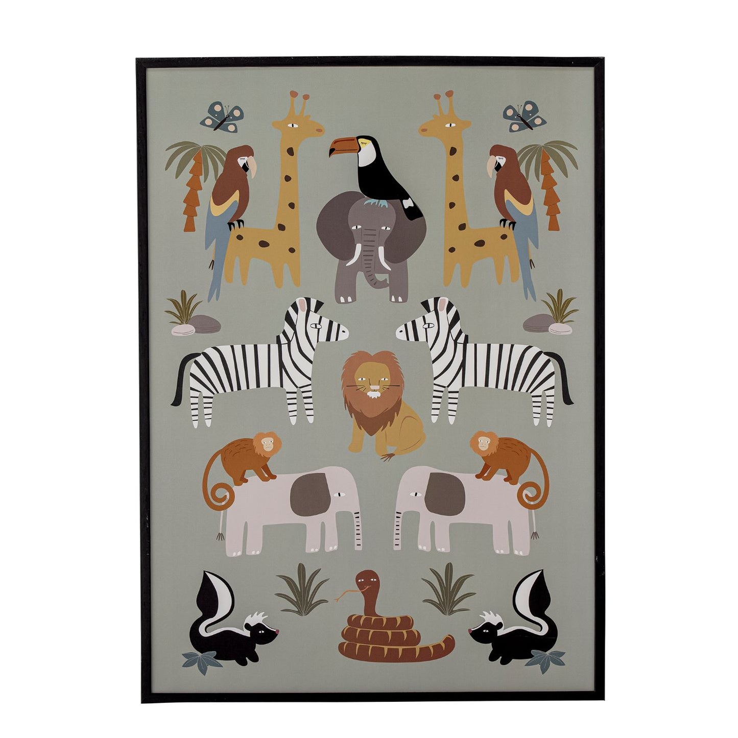 Animal illustrated Print and Frame