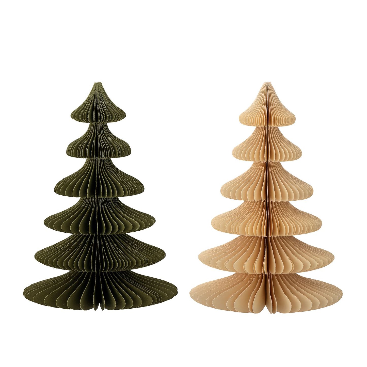 Decorative Paper Trees Green & Natural Yellow S/2