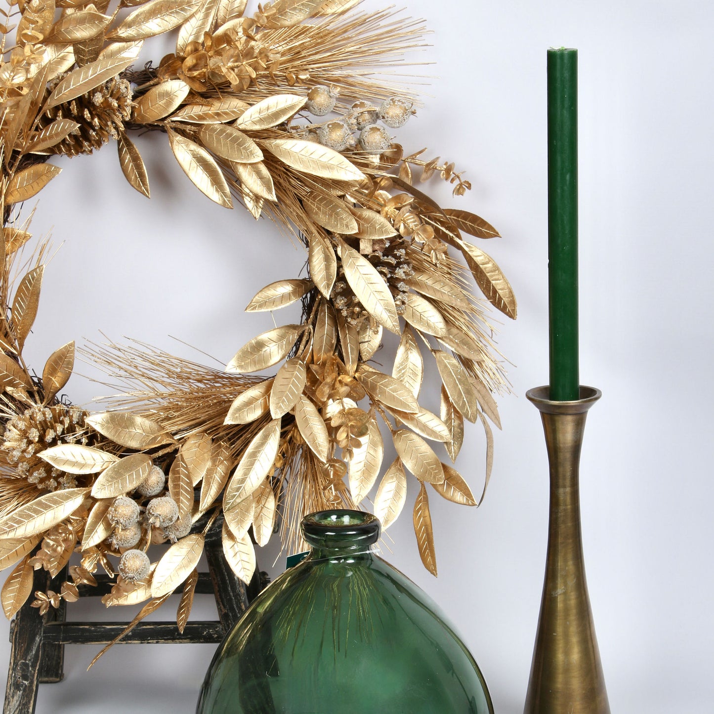 Antique Brass Stem Vase