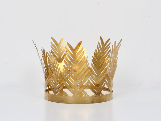 Brass Feather Candle Holder