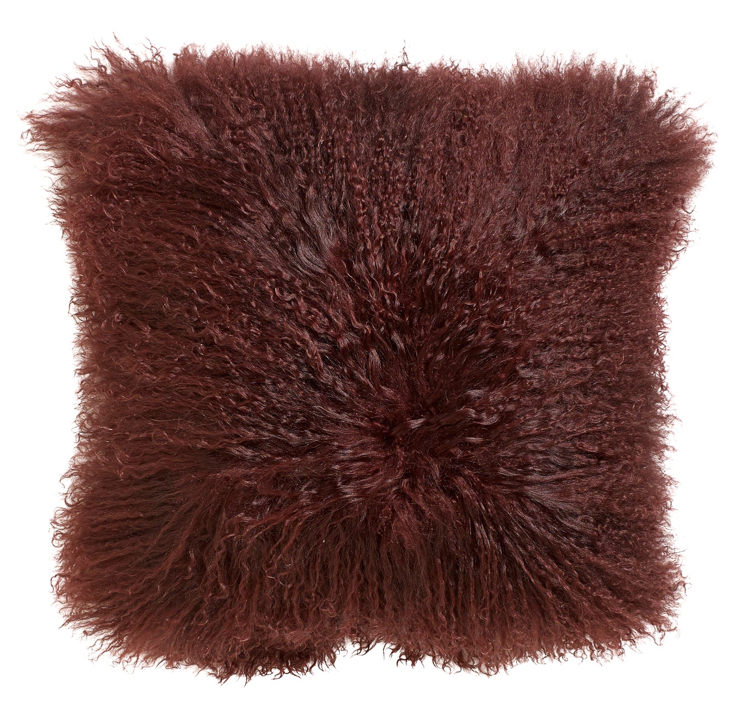 Red Wine Lamb Fur Cushion