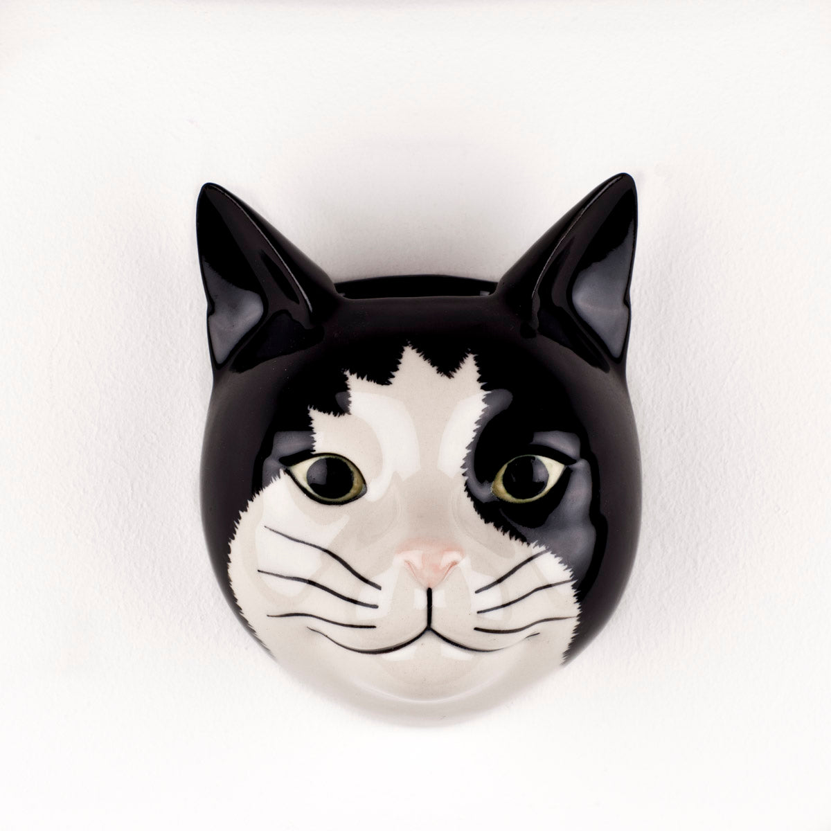 Barney Black & White Cat Wall Vase Small