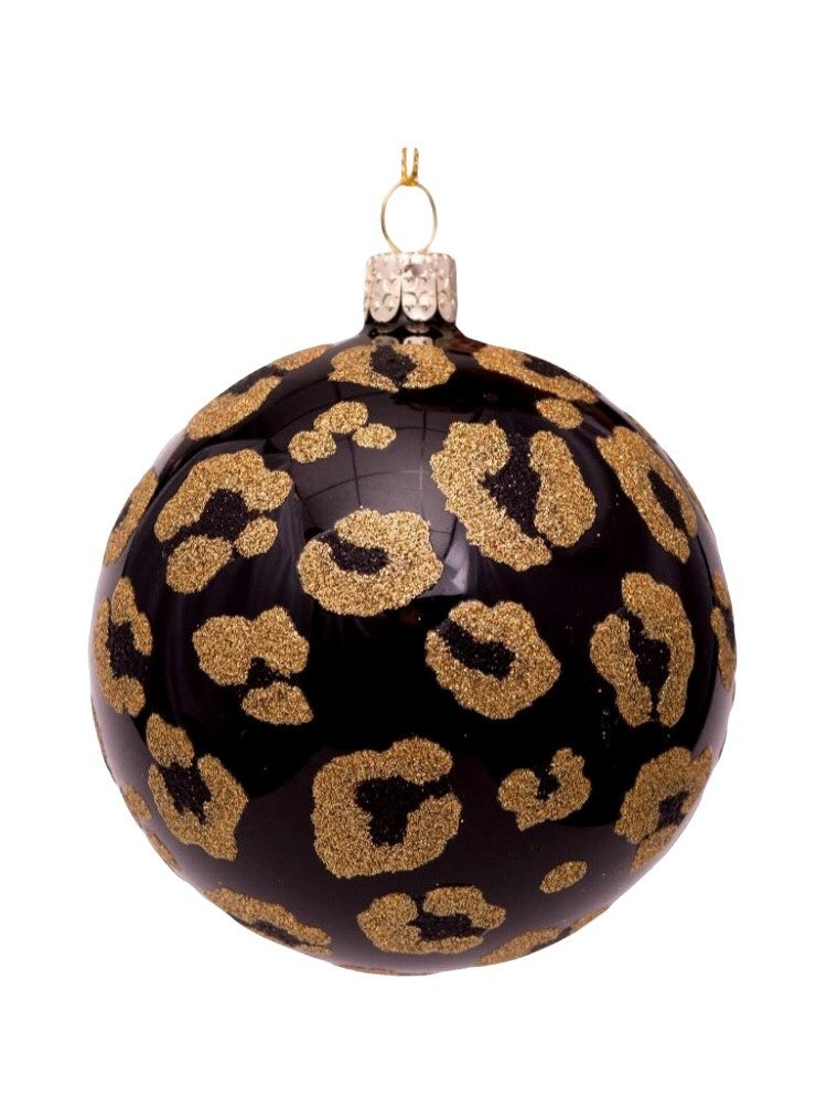Black & Gold Leopard Bauble