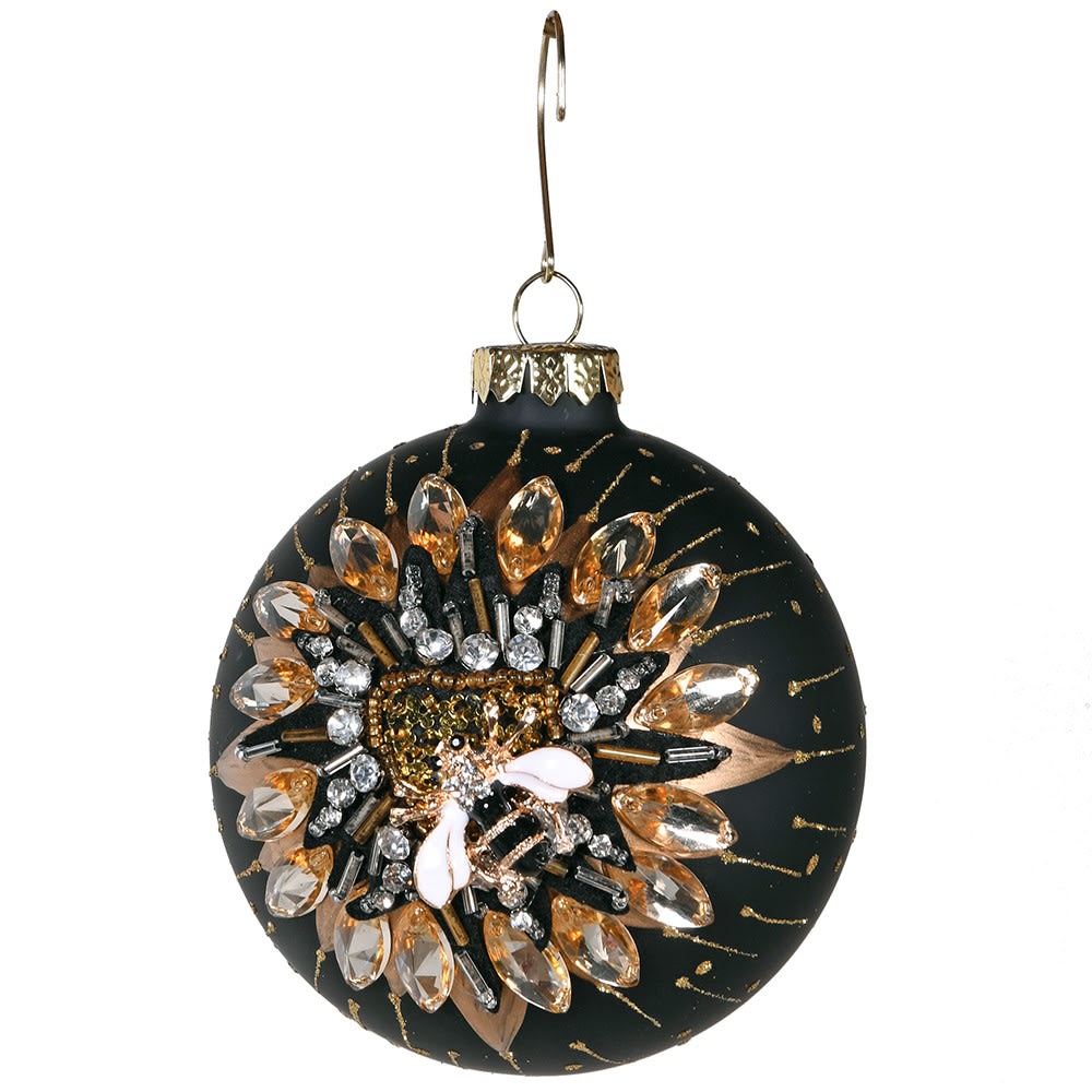 Luxury Black and Gold Bee Bauble
