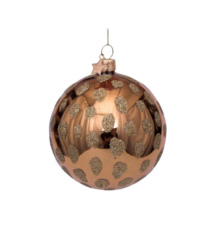 Dark Gold Leopard Print Bauble
