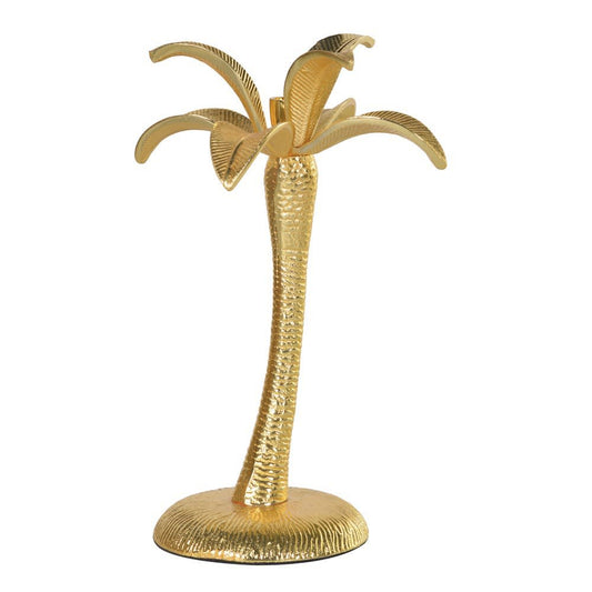 Gold Palm Tree Candle Holder