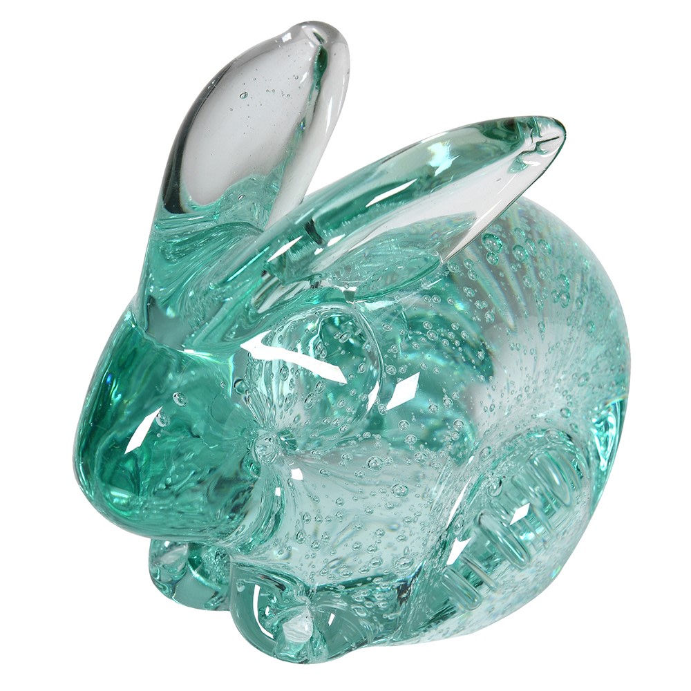 Teal Glass Bunny