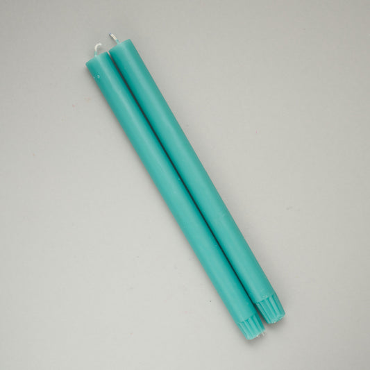 Column Diner Candle Turquoise S/2