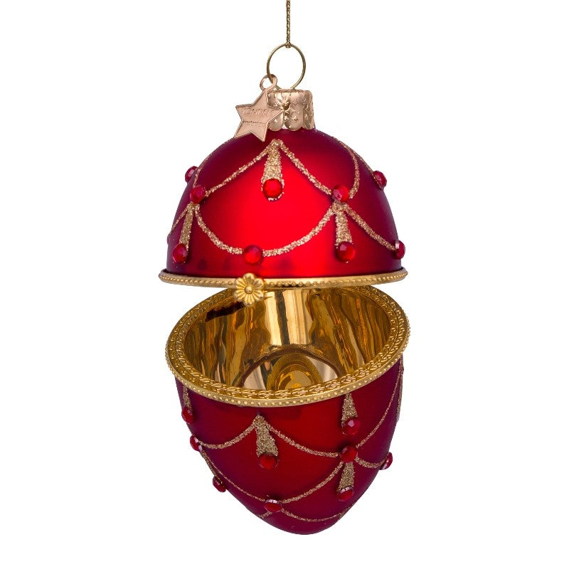 Luxury Red Jewelled Egg Tree decoration