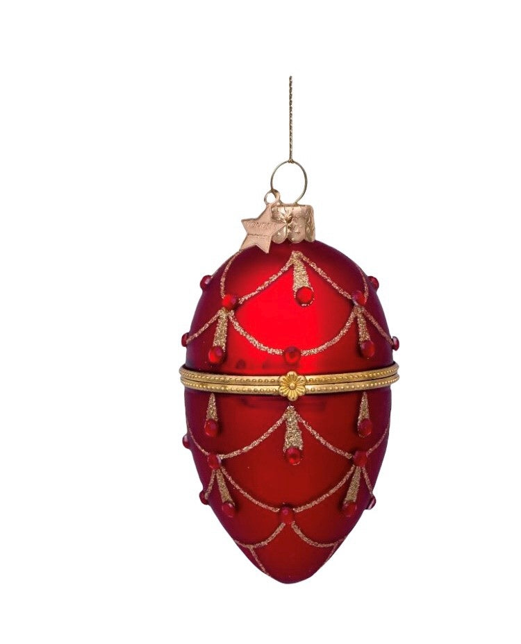 Luxury Red Jewelled Egg Tree decoration