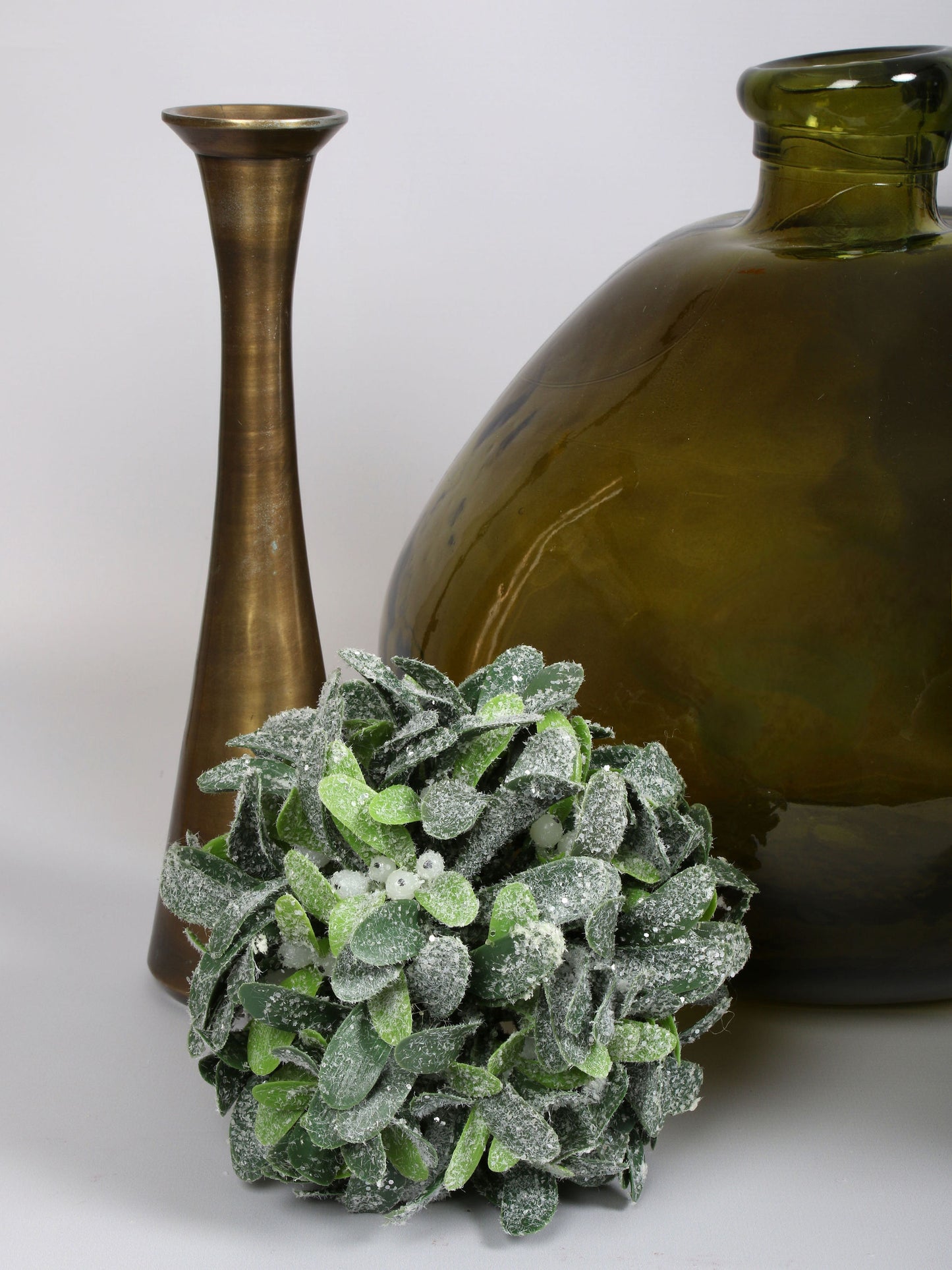 Frosted Mistletoe Ball hanging decoration