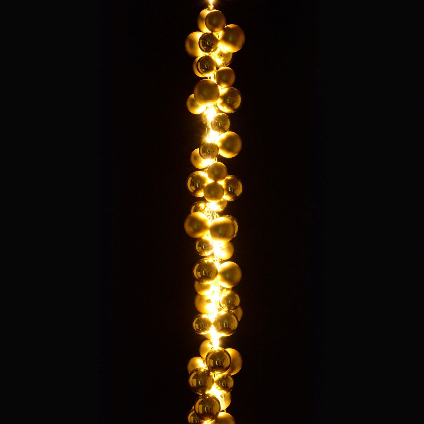 Glossy Gold Bauble LED Garland