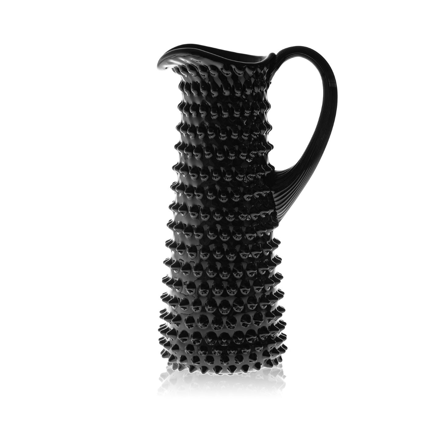 Black Crystal Hobnail Pitcher Tall