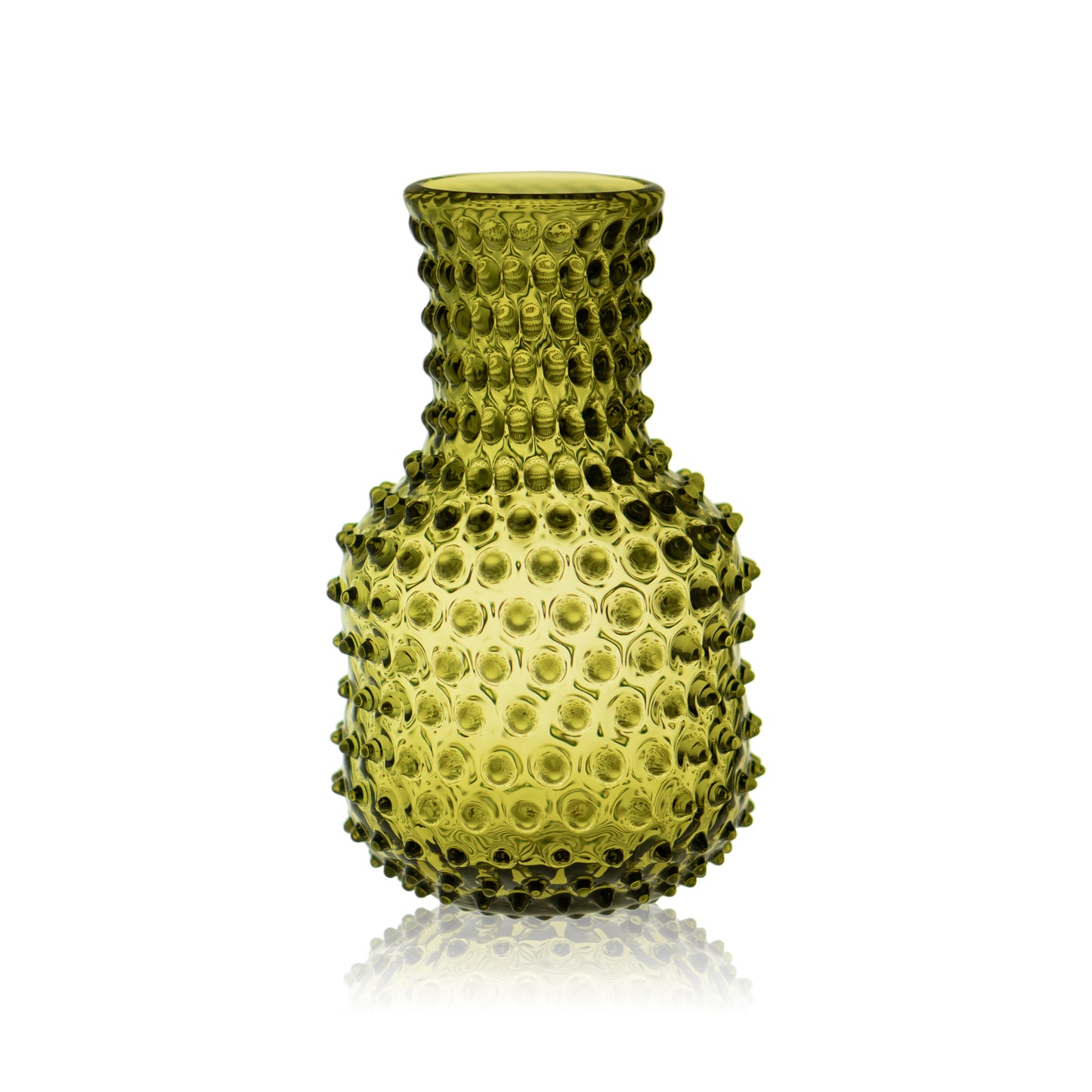 Bonsai Green Crystal Hobnail Carafe