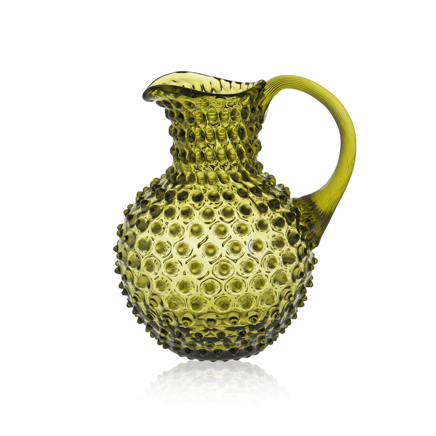 Bonsai Green Crystal Hobnail Pitcher Large