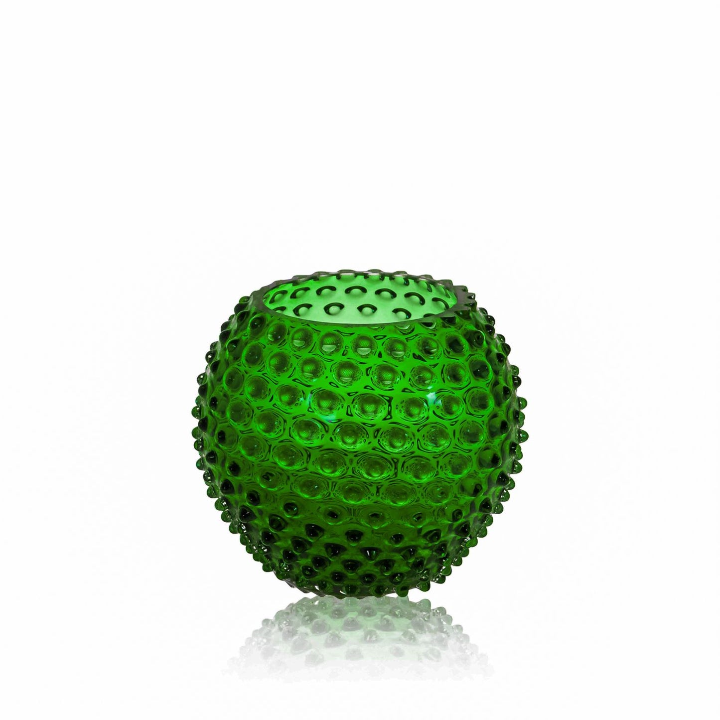 Emerald Crystal Hobnail Vase