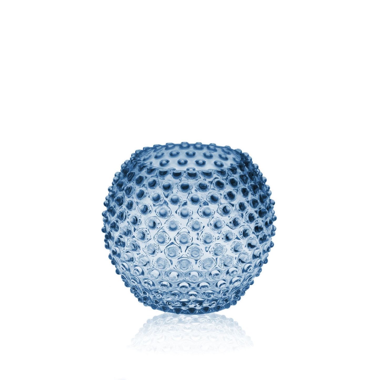 Smoke Blue Crystal Hobnail Vase