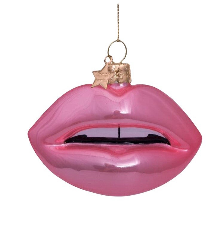 Soft Pink Hot Lips Tree Decoration