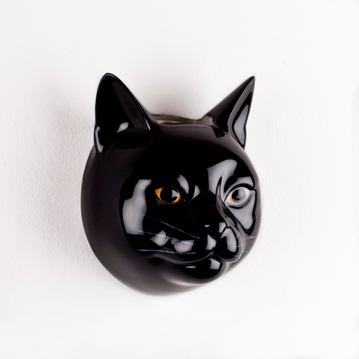 Lucky Black Cat Wall Vase Small