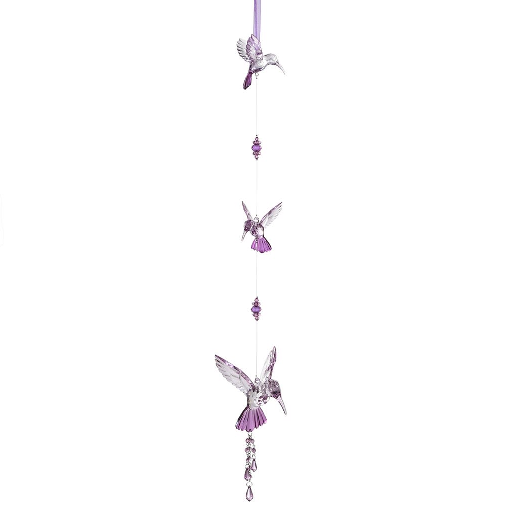 Purple Triple Hummingbird Hanging Decoration