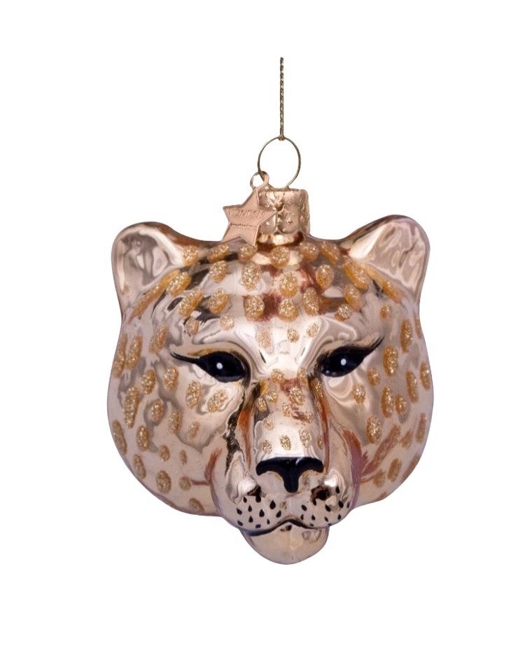 Luxury Gold Panther Head Tree Decoration