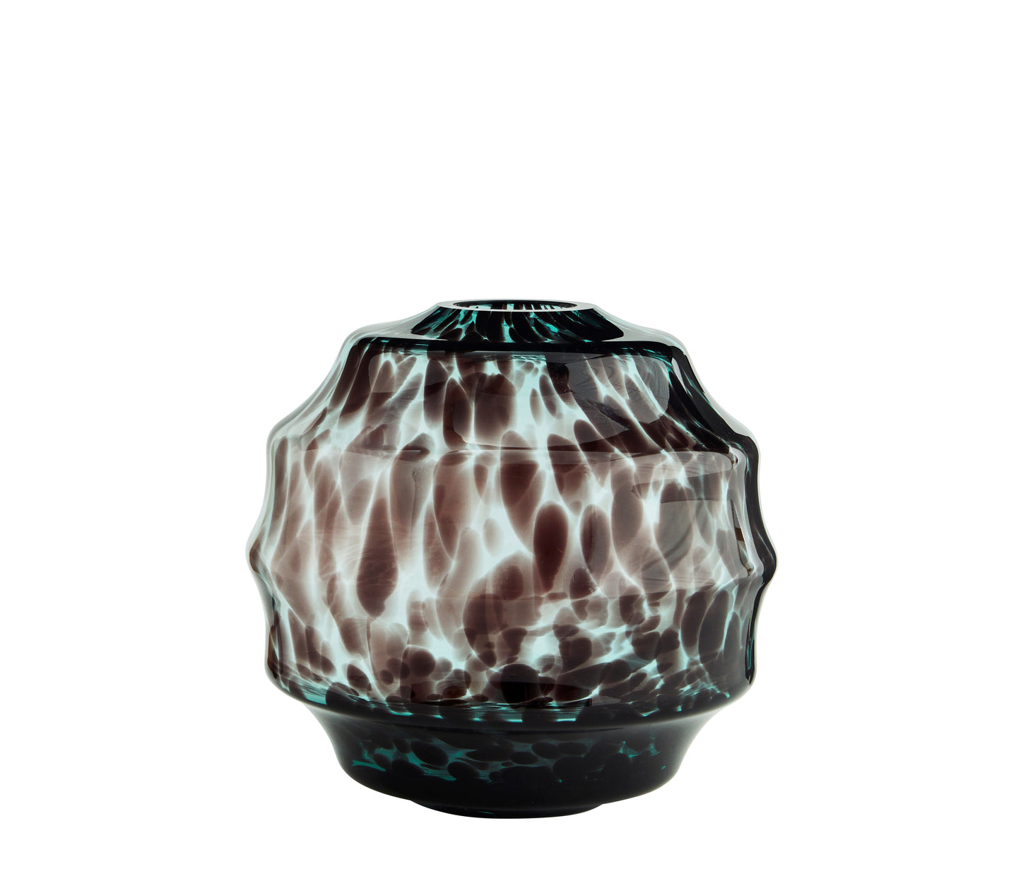 Teal Tortoise Glass Vase