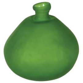Frosted Green Bulbous Bottle - Large