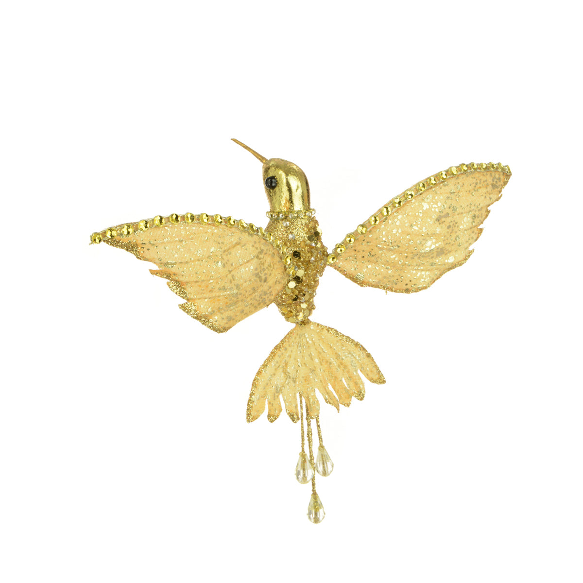 Gold Glitter Hummingbird Clip