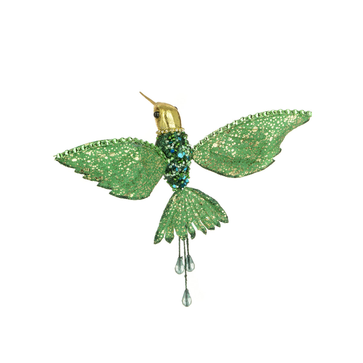 Green Glitter Hummingbird Clip