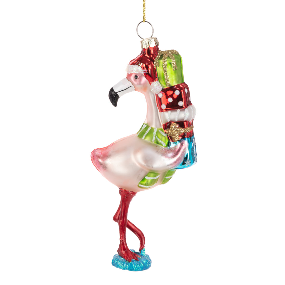 Flamingo With Gifts Tree Decoration