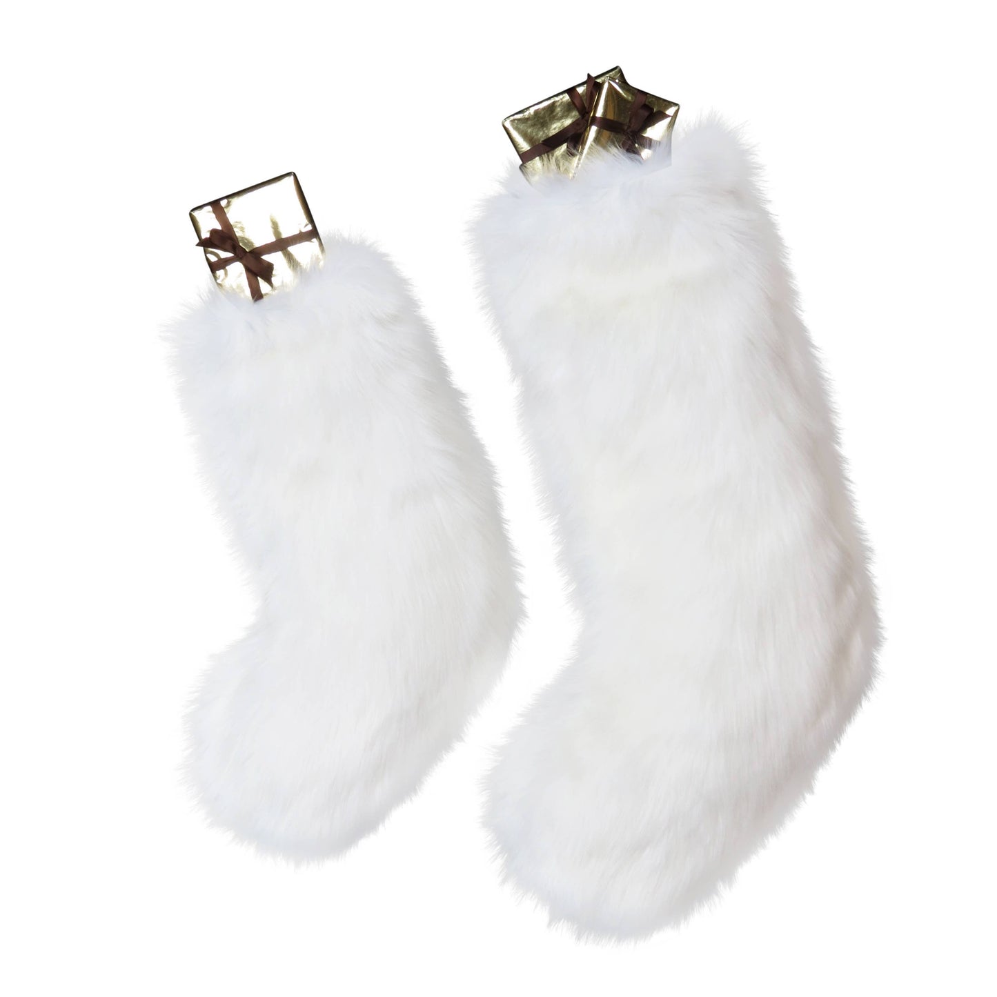 Faux Fur Christmas Stocking - Winter White