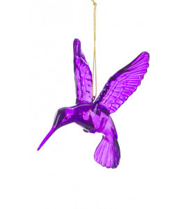 Hummingbird Tree Decoration - Purple