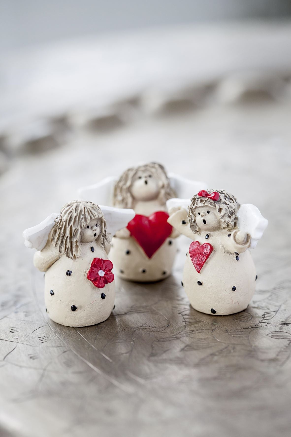 Trio of Red Heart Angels