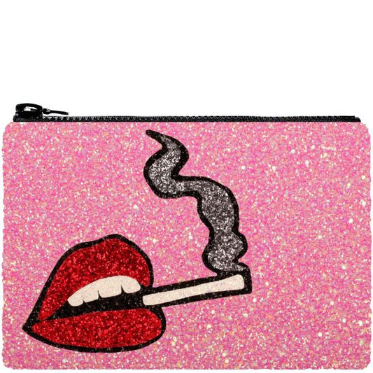 Pink Smokin' Hot Glitter Clutch Bag