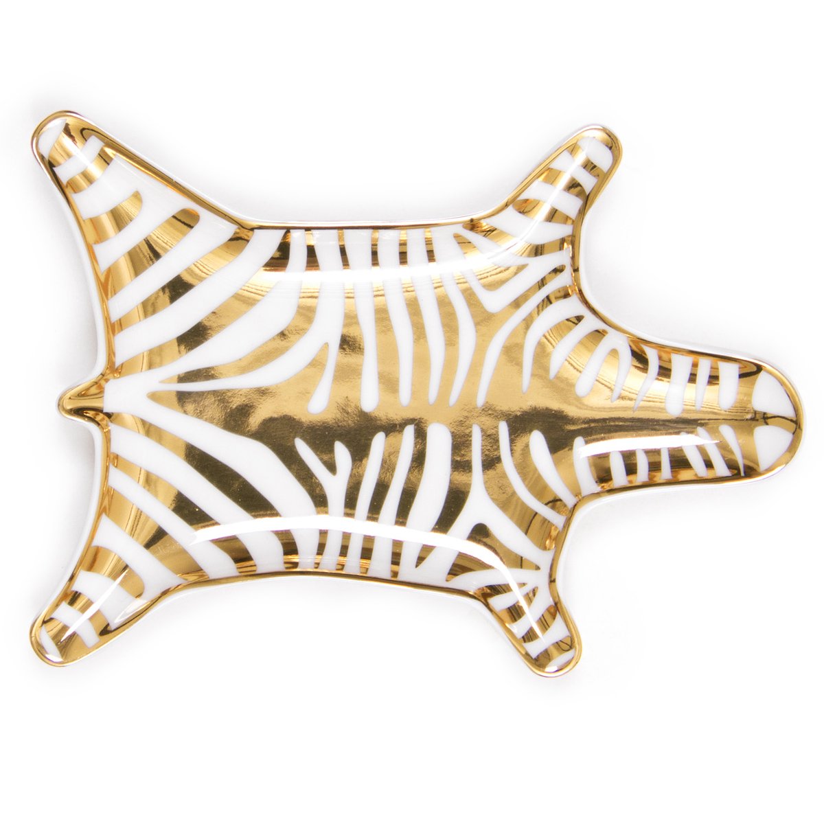 Zebra Trinket Dish Gold