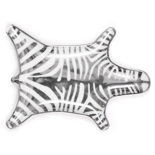 Zebra Trinket Dish Silver