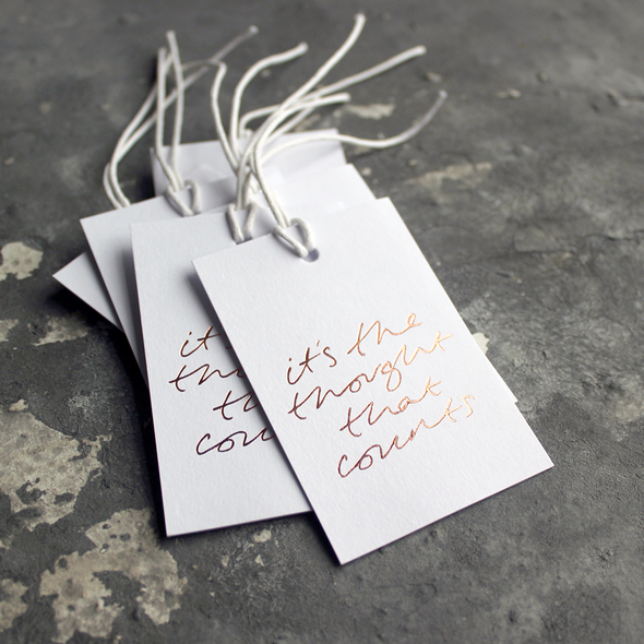 It's The Thought That Counts Gift - Gold Hand Foiled Gift Tags