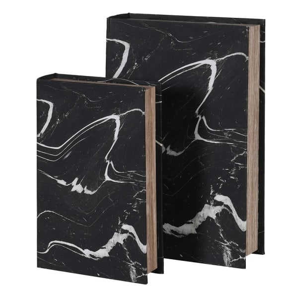 Black Marble Effect Book Boxes
