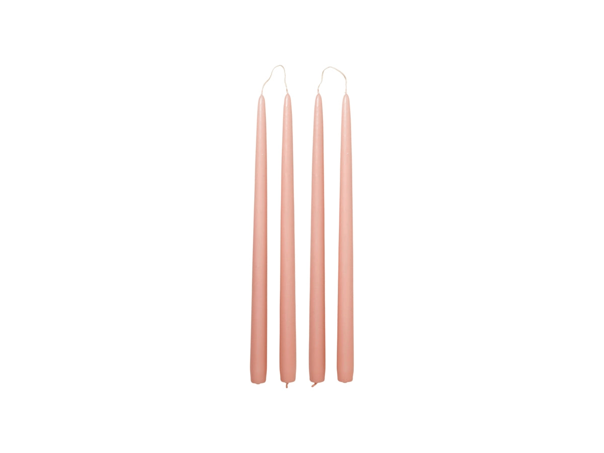 'Peach Pink' Tall Tapered Candles - Boxed