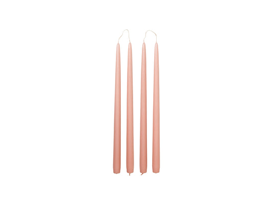 'Peach Pink' Tall Tapered Candles - Boxed