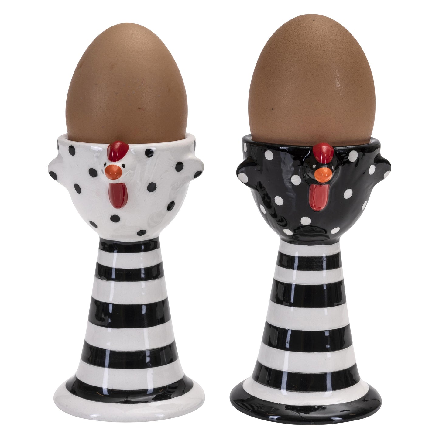 Hen Egg Cups Black & White