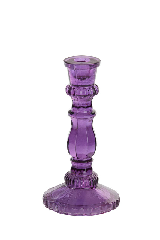 Purple Glass Candle Holder